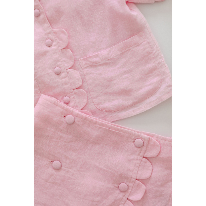 Kids Luna Pink Linen Skirt