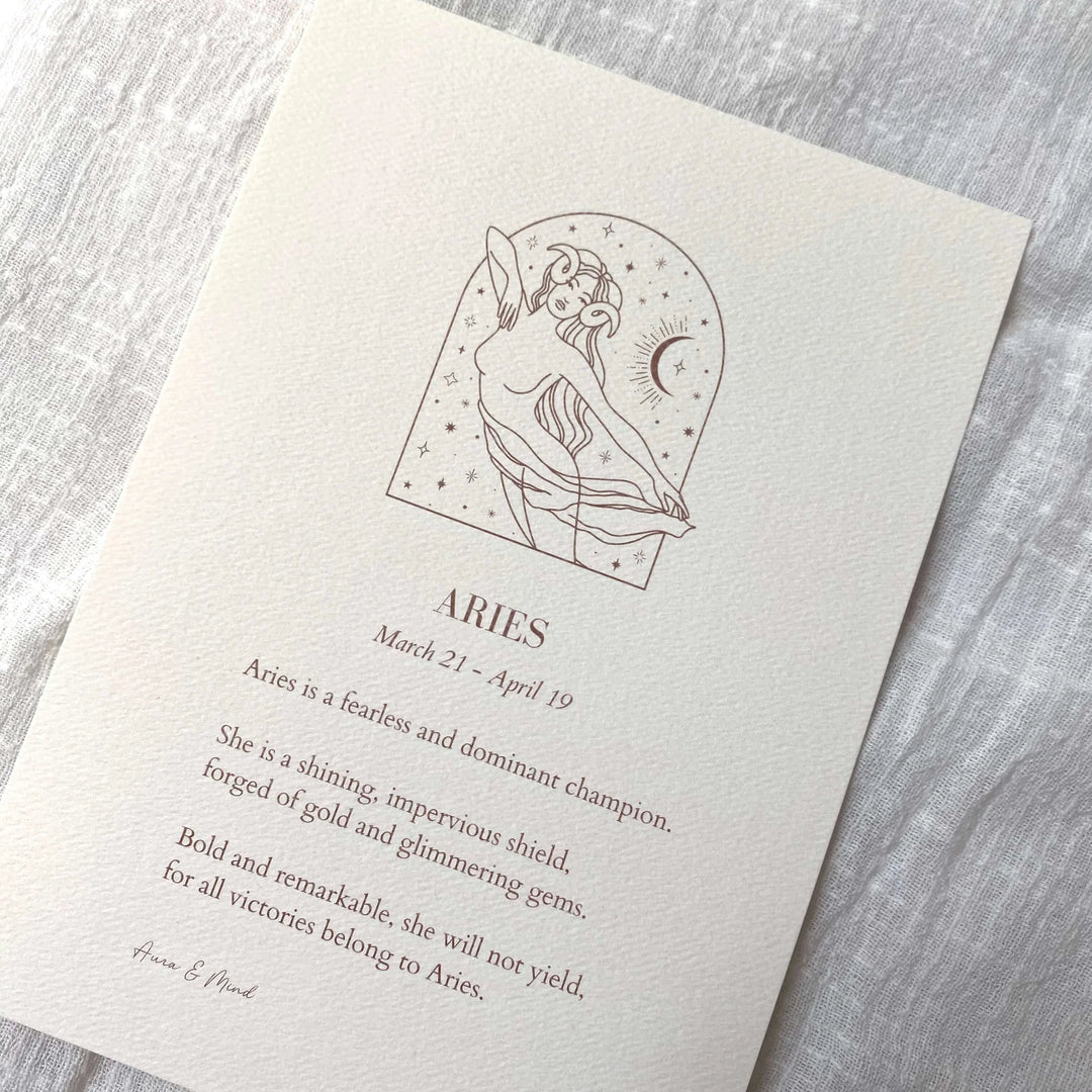 Zodiac Print A5 Portrait Poem