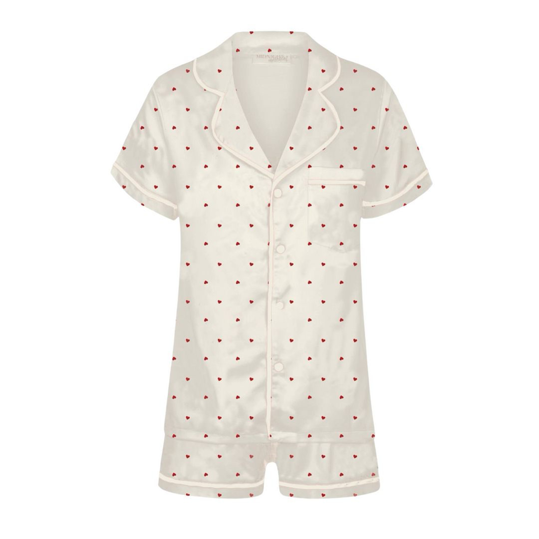 Limited Edition Love Heart Modal Summer Pyjamas Cream