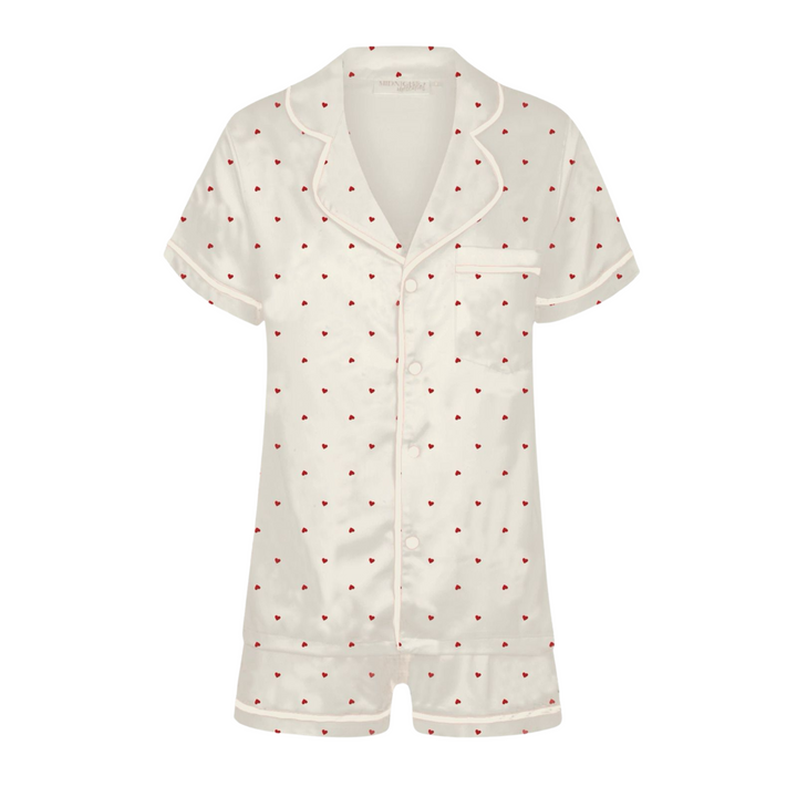 Kids Limited Edition Love Heart Modal Summer Pyjamas - Cream