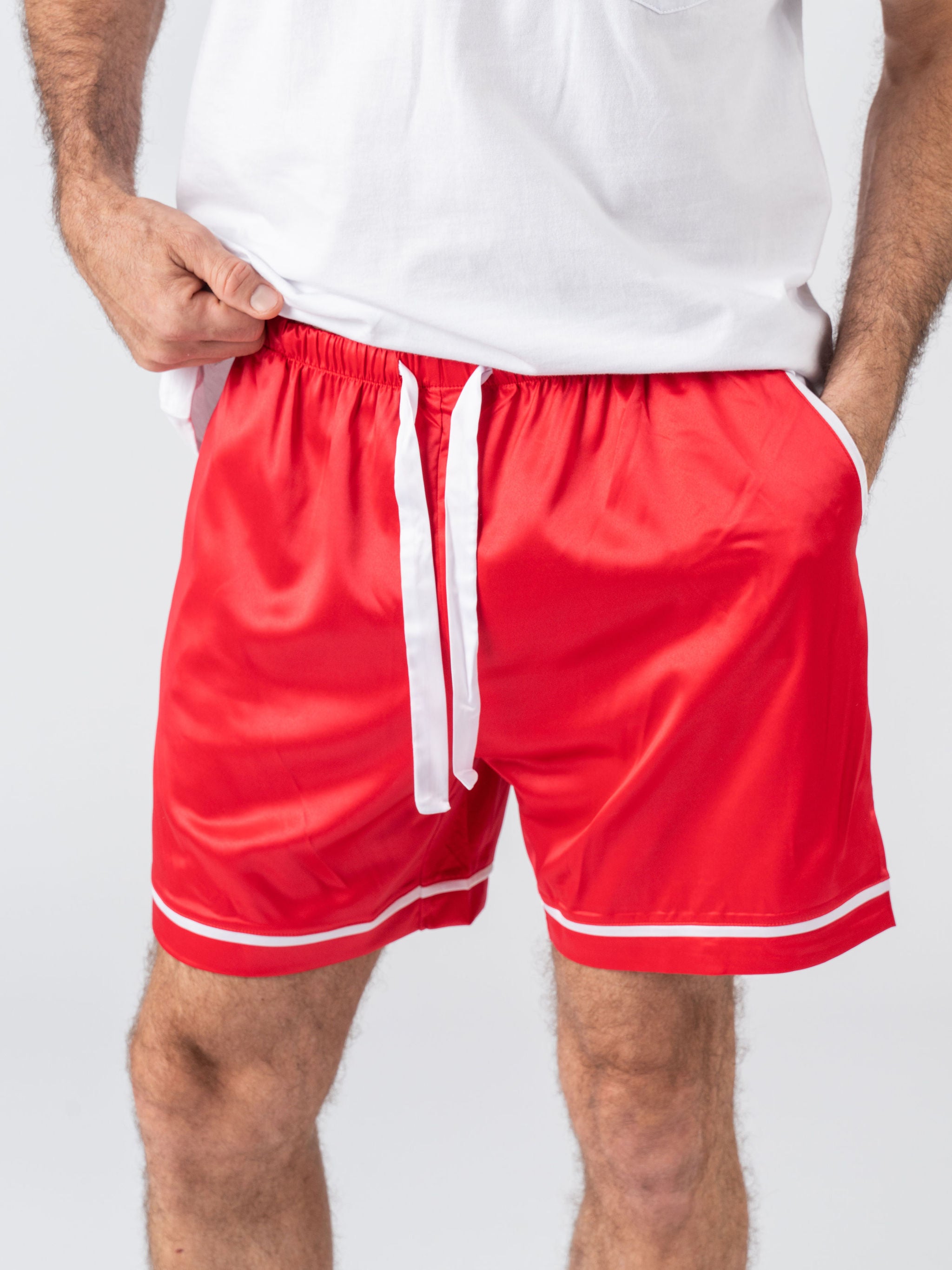 Mens red hot sale cotton shorts