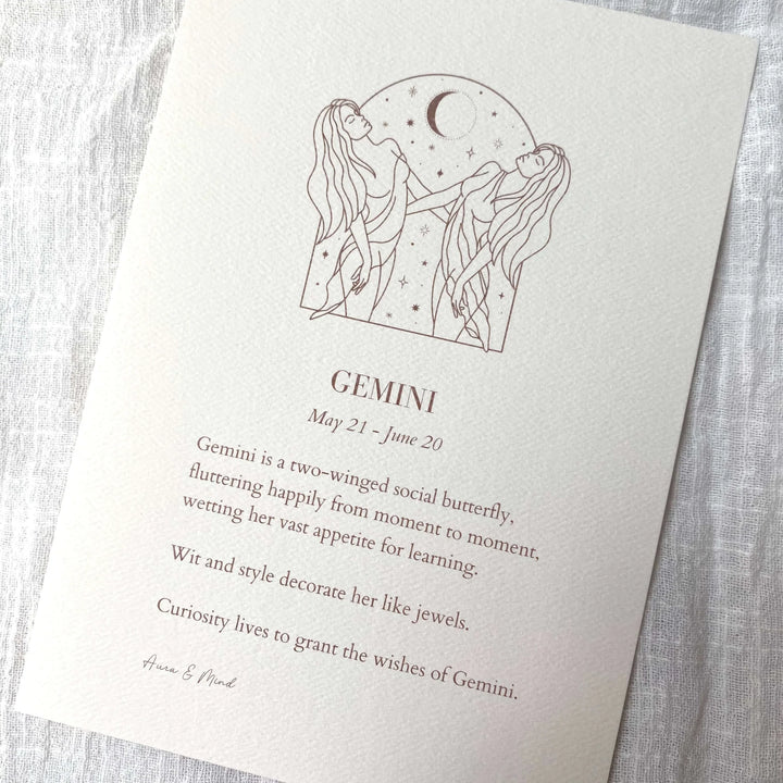 Zodiac Print A5 Portrait Poem