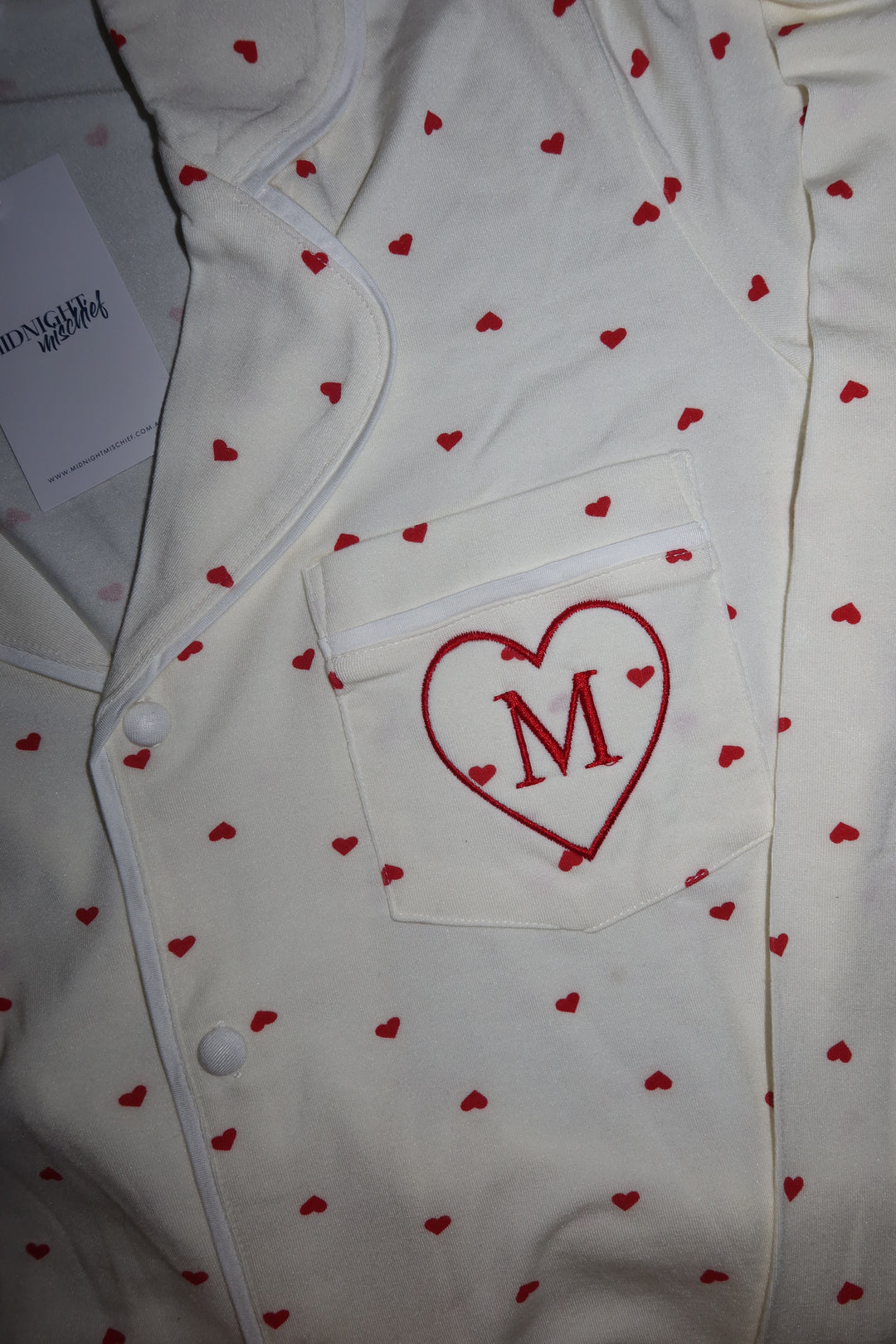 Limited Edition Love Heart Modal Winter Pyjamas - Cream