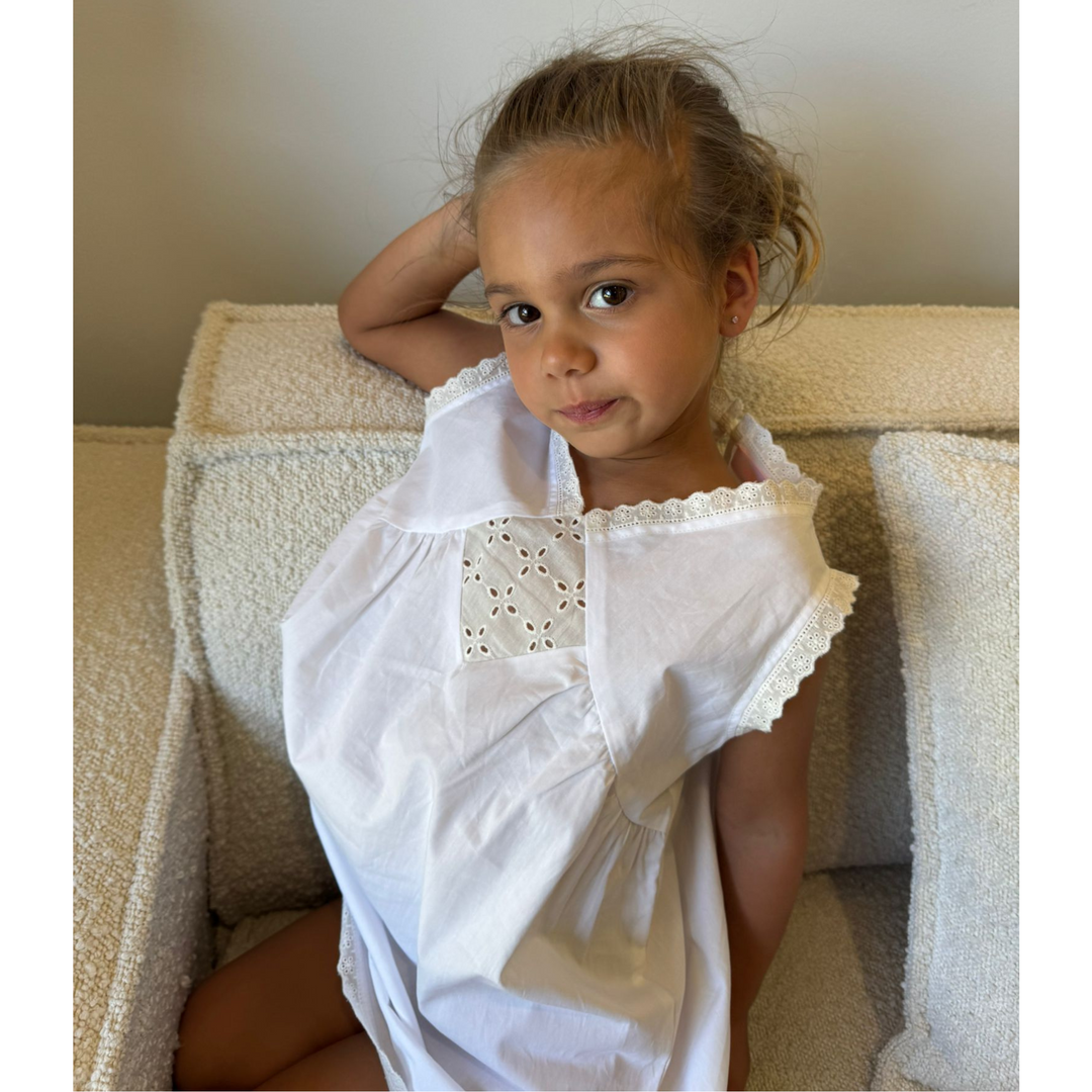 Kids Sophia Dress - White