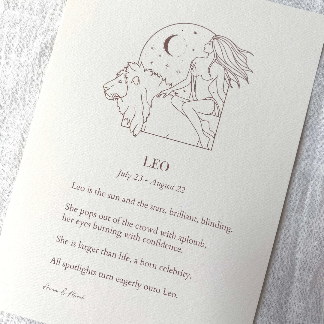 Zodiac Print A5 Portrait Poem