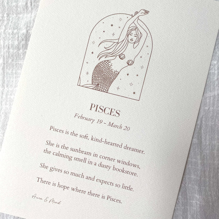 Zodiac Print A5 Portrait Poem