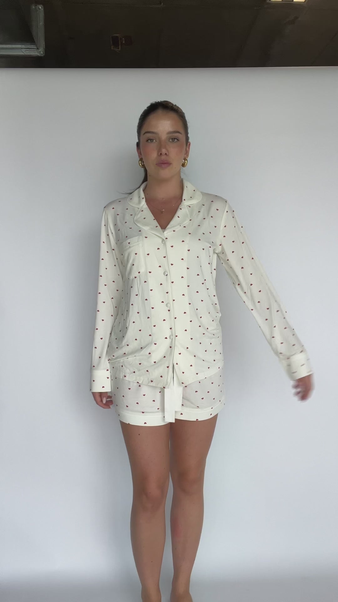 Limited Edition Love Heart Modal Winter Pyjamas - Cream