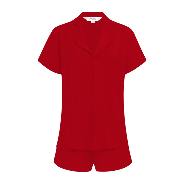 Modal Summer Pyjamas Short Sleeve & Shorts - Red