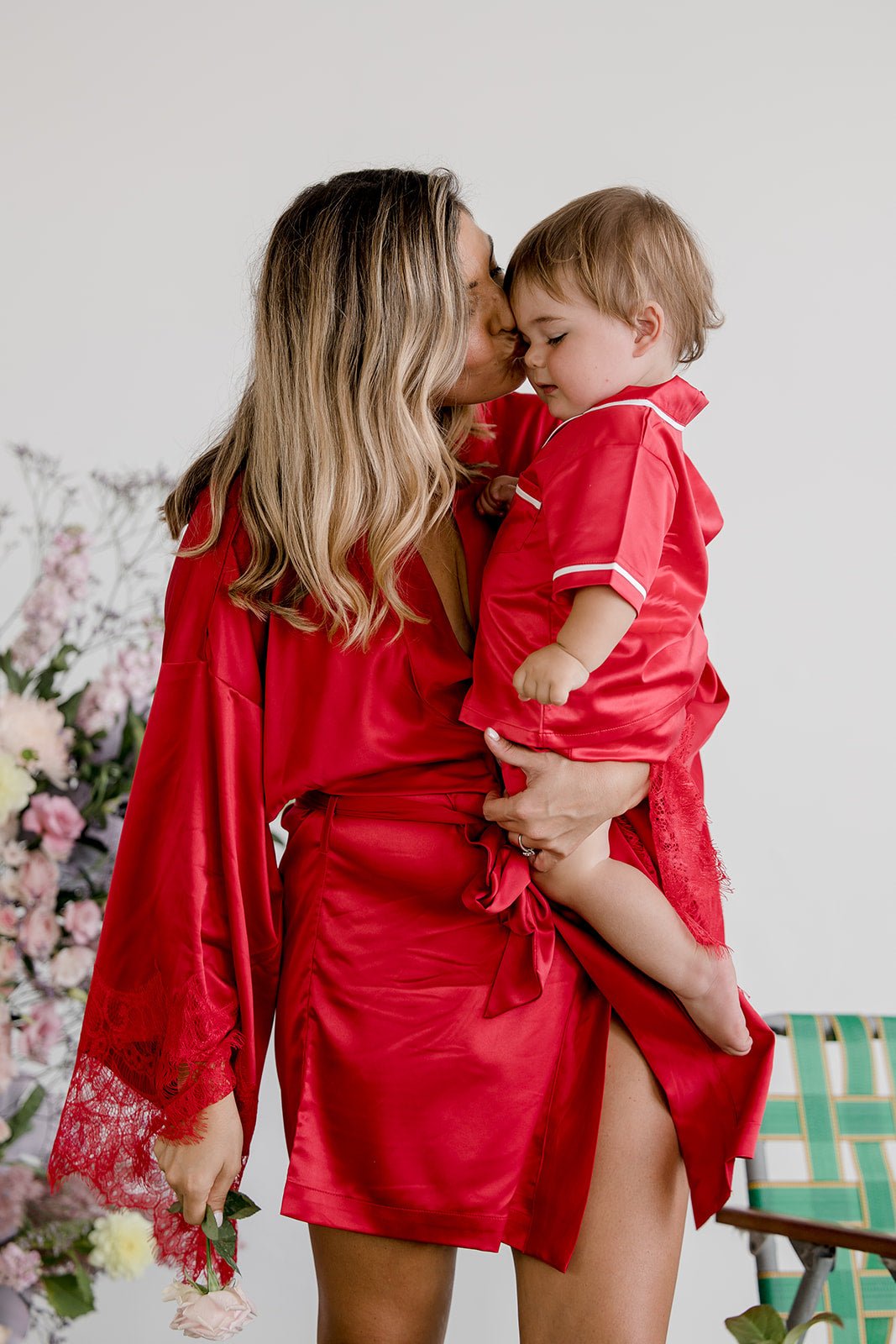 Satin Personalised Pyjama Set - Short Sleeve Hot Pink/Red – Midnight  Mischief Sleepwear