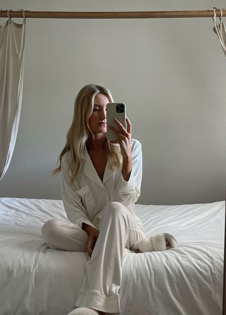 Modal Winter Pyjamas Long Sleeve Long Pants White Midnight